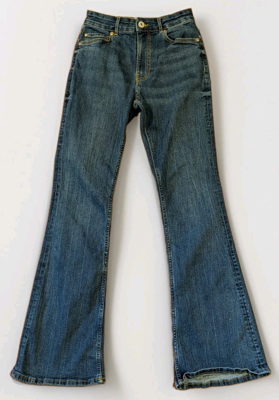 H&M Womens Size 4 Bootcut Flare Jeans Low Rise Dark Wash Y2K Denim 29 Inseam
